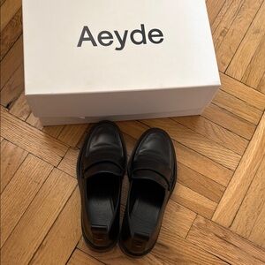 Aeyde Black Ruth Calf Loafers